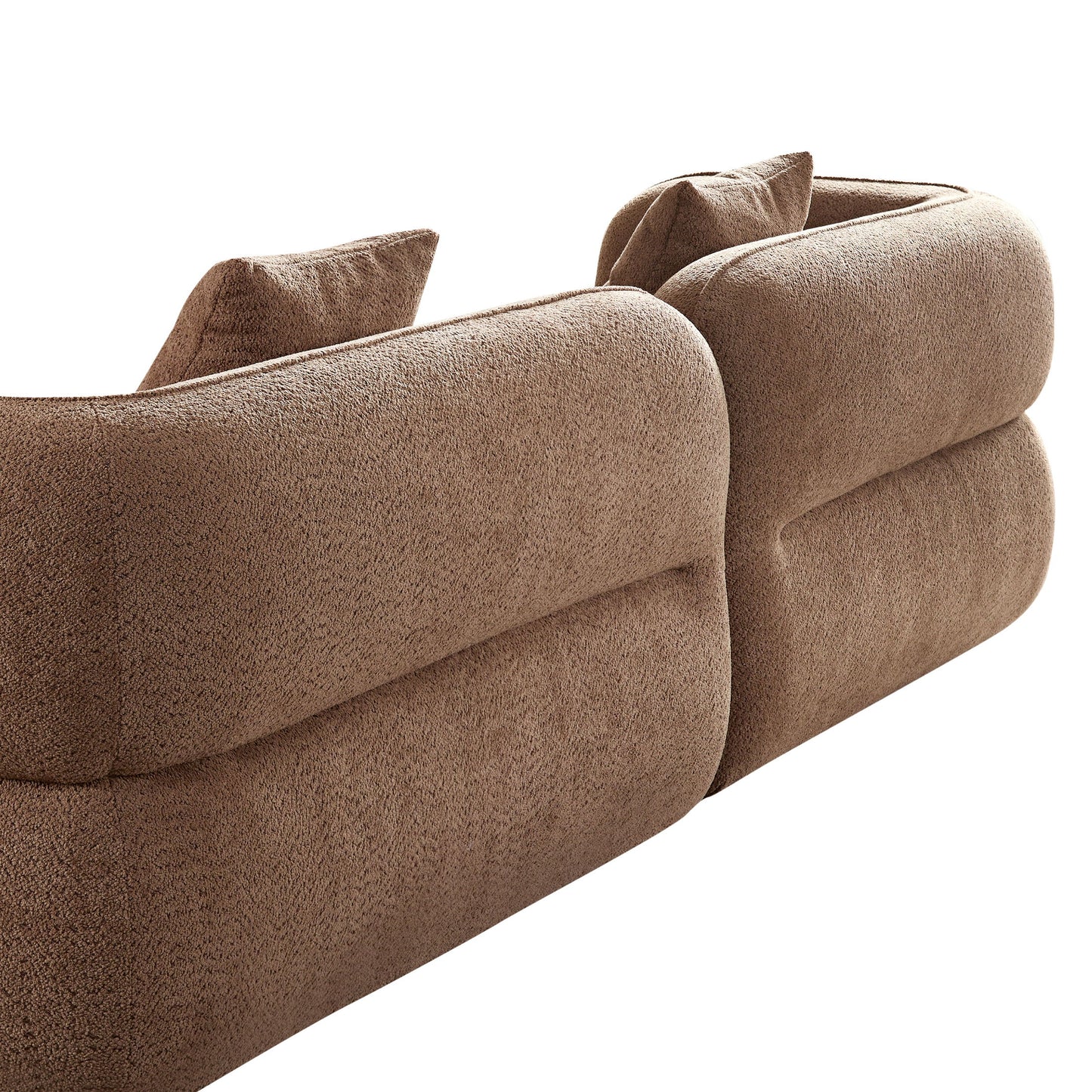 Sectional Sofa With Durable Fabric, Solid Wood Frame, And High Density Sponge Fill - Camel