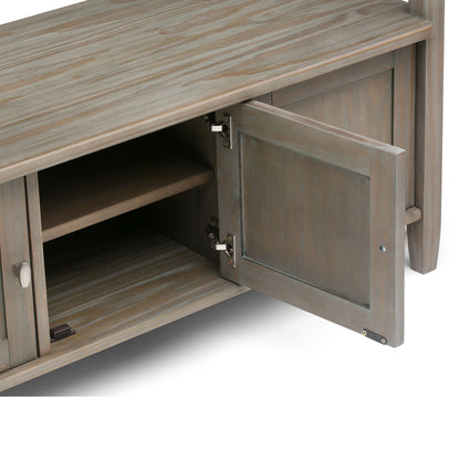 Warm Shaker - Entryway Storage Bench - Distressed Gray