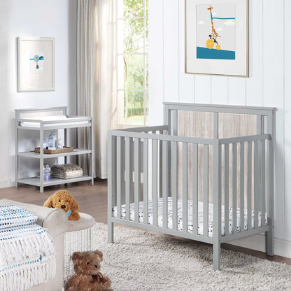 Connelly - Mini Crib With Mattress Pad - Gray, Rockport Gray