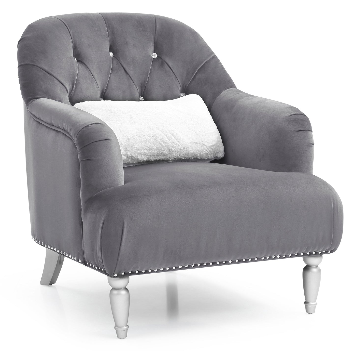 Elegant Traditional Armchair - Gray