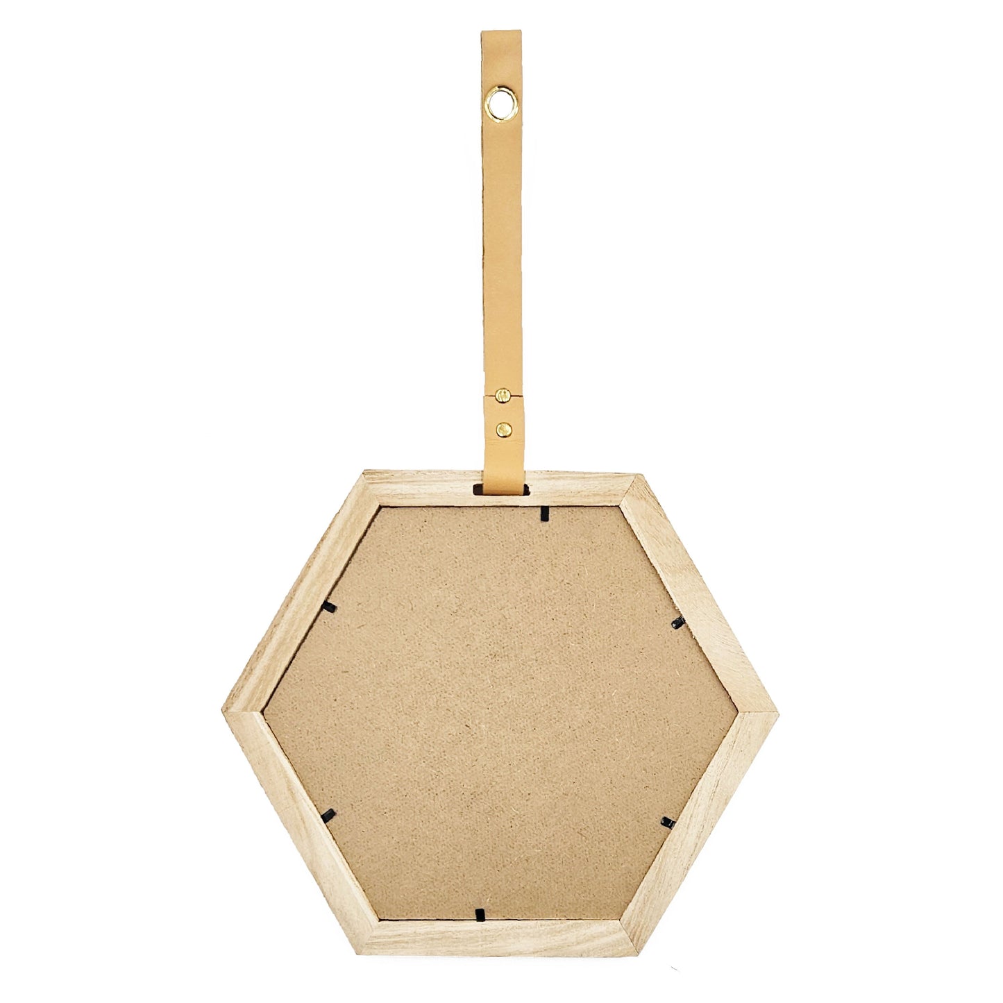 Harlan - Hexagon Mirror, 2 Pieces Wall Accent - Beige Brown
