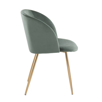 Fran - Contemporary Chair (Set of 2) - Gold / Sage Green