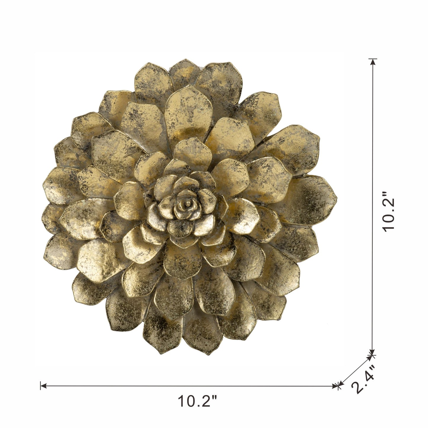 Succulent Wall Plaque - Gold