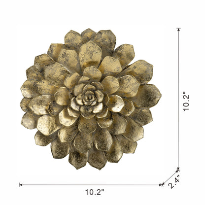 Succulent Wall Plaque - Gold