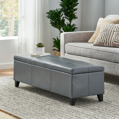 Glouster - Contemporary Storage Ottoman With Versatile Functionality - Gray
