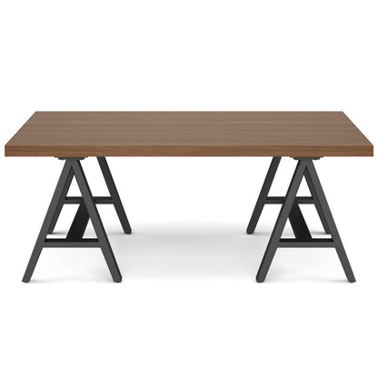 Sawhorse - Solid Walnut Veneer And Metal Coffee Table - Walnut