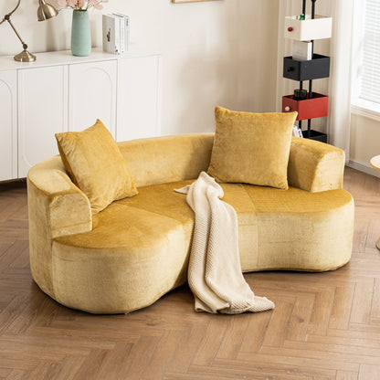Modular Sectional Sofa With Chaise, Cloud Sectional Modern Sleeper Couch With Deep Seat, Sponge Compression Sofas - Yellow
