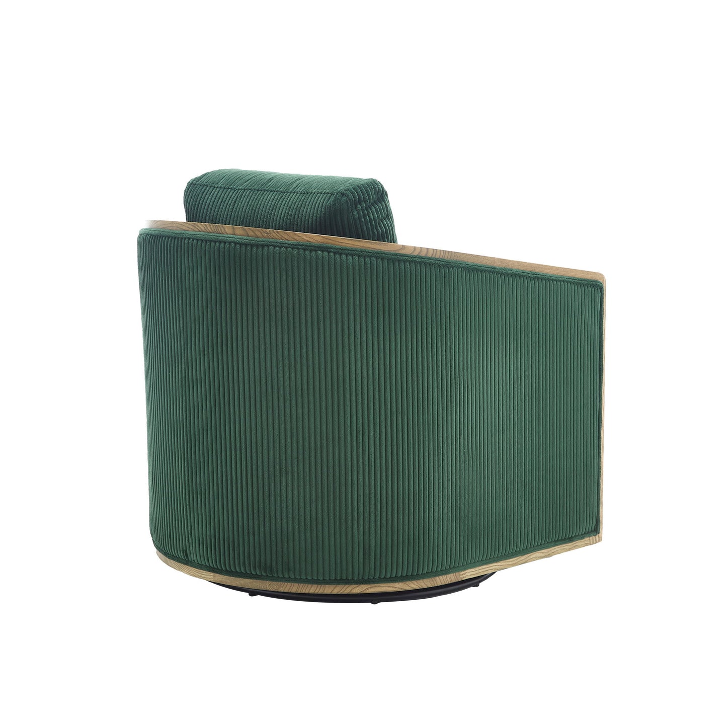 Corduroy Swivel Barrel Chair, Comfortable Accent Sofa Chair With 360 Degree Swivel For Living Room - Emerald