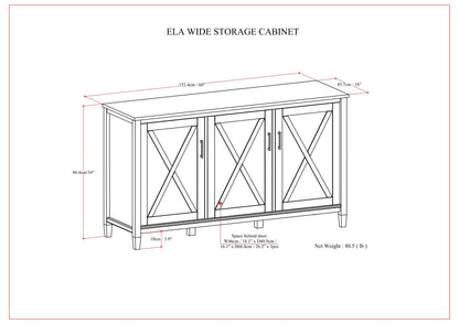 Ela - Wide Storage Cabinet - Smoky Brown