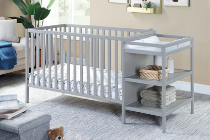 Palmer - 3 In 1 Convertible Crib, Changer Combo - Gray