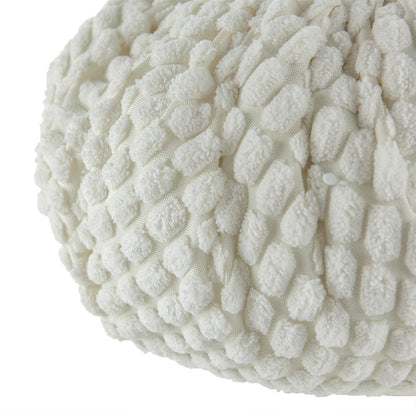 Chenille Weighted Pumpkin Ornament Decor For Holiday Harvest Festival Fall Festival & Thanksgiving (Set of 2) - White