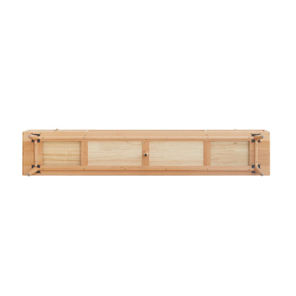 TV Cabinet With Chinese Changhong Glass Doors, Two Drawer Storage Space TV Standing - Natural