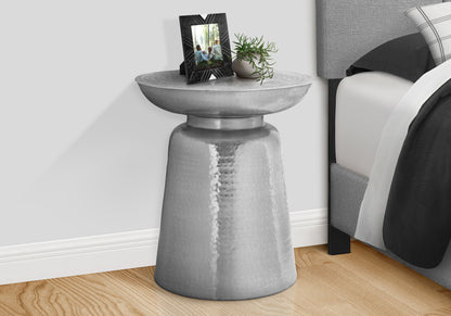 Drum Accent Side Table, Durable Construction, Contemporary & Modern - Chrome