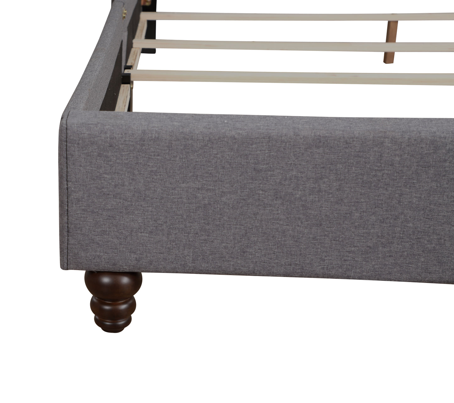 Queen Transitional Upholstered Bed - Gray