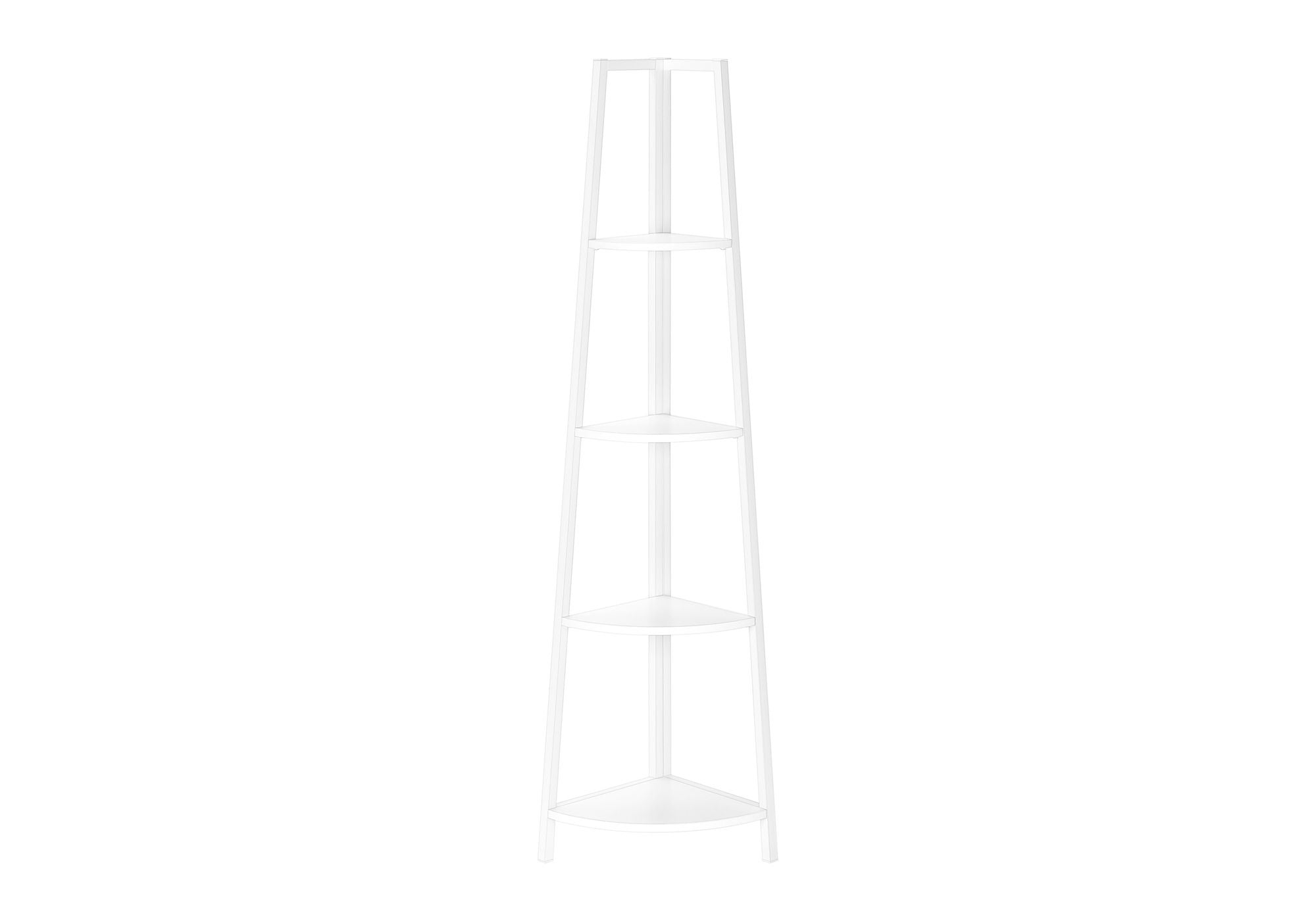 Bookshelf, Bookcase, Etagere, Corner, 4 Tier, Office, Contemporary & Modern - White