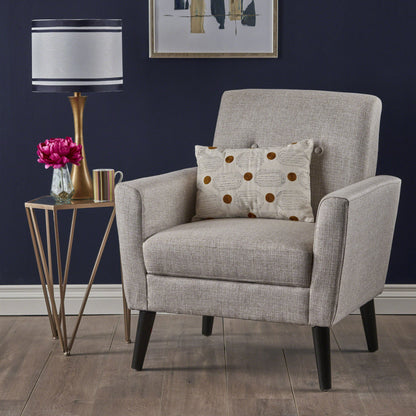 Devotion - Upholstered Club Chair With Birch Wood Legs - Beige