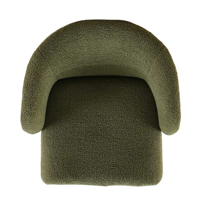 Modern Accent Chair Green Single Sofa Chair, Upholstered Side Chair Teddy Comfy Chair For Dining Room / Bedroom / Living Room / Reception 1 Piece - Green