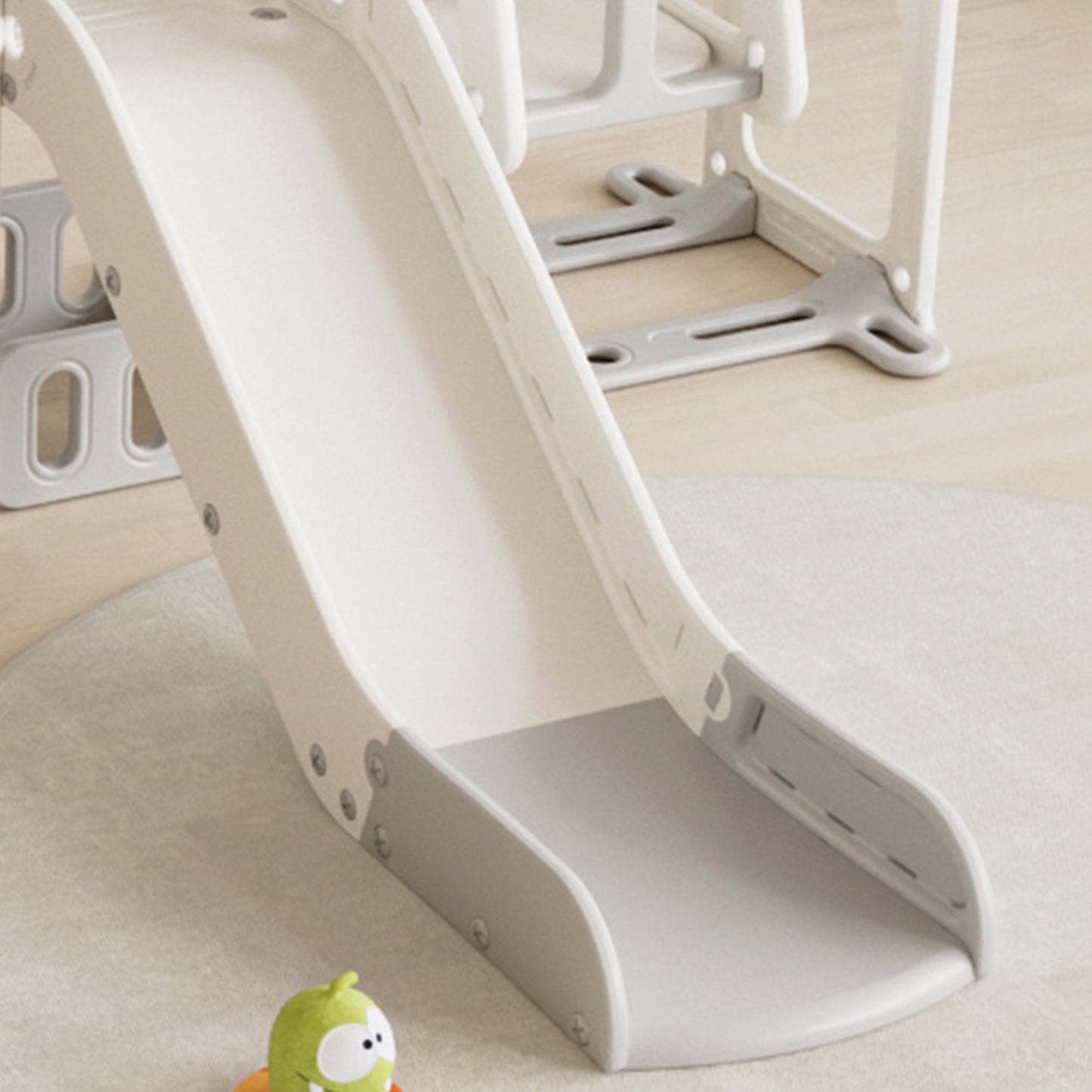 Versatile Toddler Slide With 11 - 1 Activity Center - Gray / Ivory