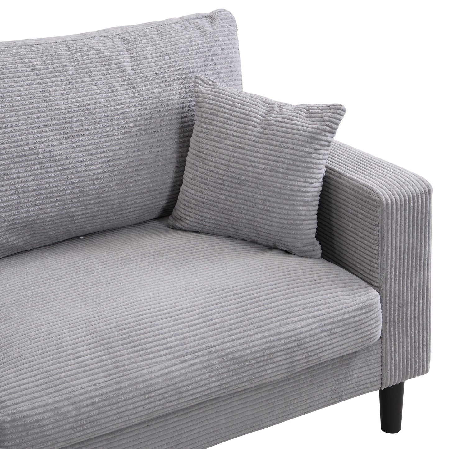 Modern Upholstered 2 Piece Sofa Set With 3 Seater And 2 Seater For Living Room - Light Gray