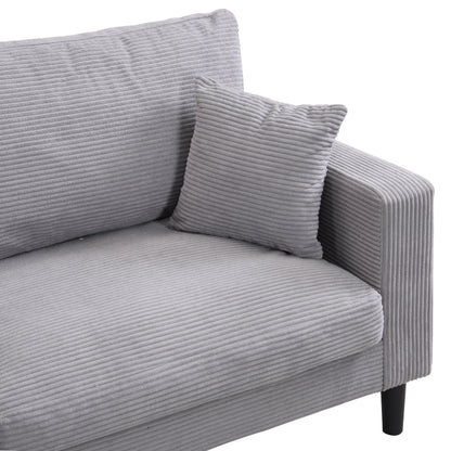 Modern Upholstered 2 Piece Sofa Set With 3 Seater And 2 Seater For Living Room - Light Gray