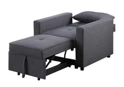 Zoey - Convertible Sleeper Chair With Side Pocket - Dark Gray
