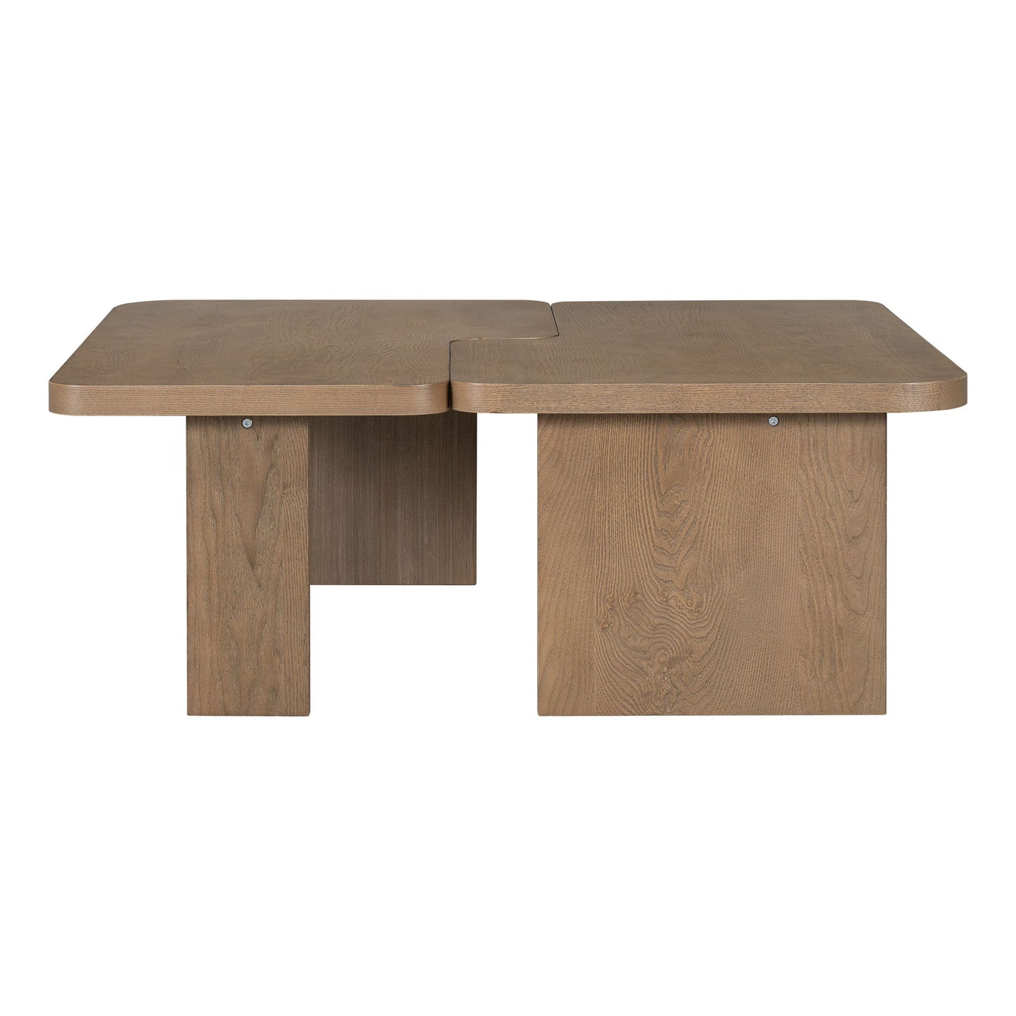 Modern Minimalist Coffee Table Set, Rectangle Coffee Table With Splicing Design, Multifunctional Combination Table For Living Room - Natural