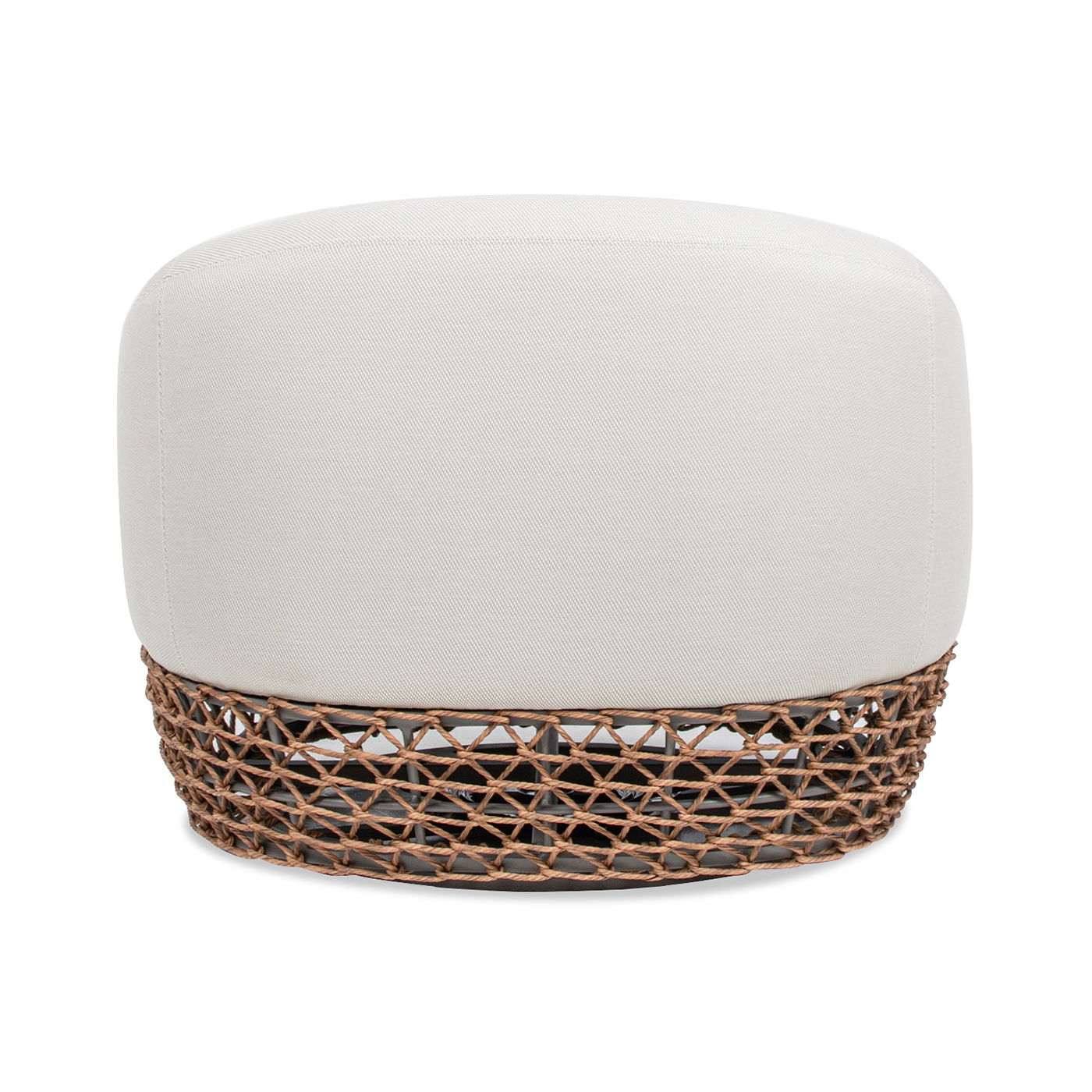 Willow - Upholstered Woven Patio Deep Seating Armchair, Wicker Frame - Wheat Beige / Golden Brown