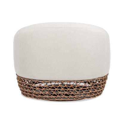 Willow - Upholstered Woven Patio Deep Seating Armchair, Wicker Frame - Wheat Beige / Golden Brown
