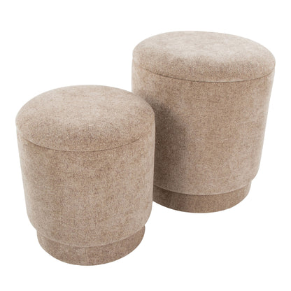 Marla - Upholstered Contemporary Ottoman Set - Brown