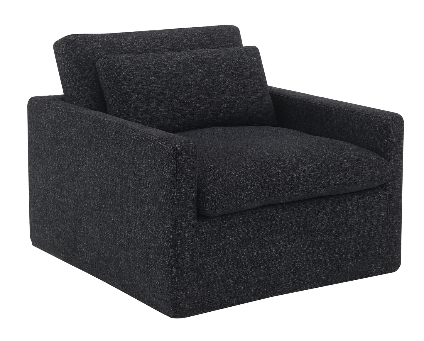 Naveen - Swivel Chair With 1 Toss Pillow - Dark Gray
