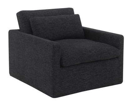 Naveen - Swivel Chair With 1 Toss Pillow - Dark Gray