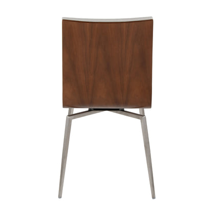 Mason - Contemporary Dining / Chair With Swivel (Set of 2) - Walnut / Cream