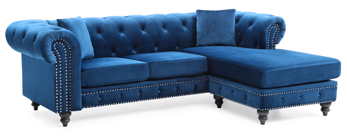 Nola - Sofa Chaise - Navy Blue
