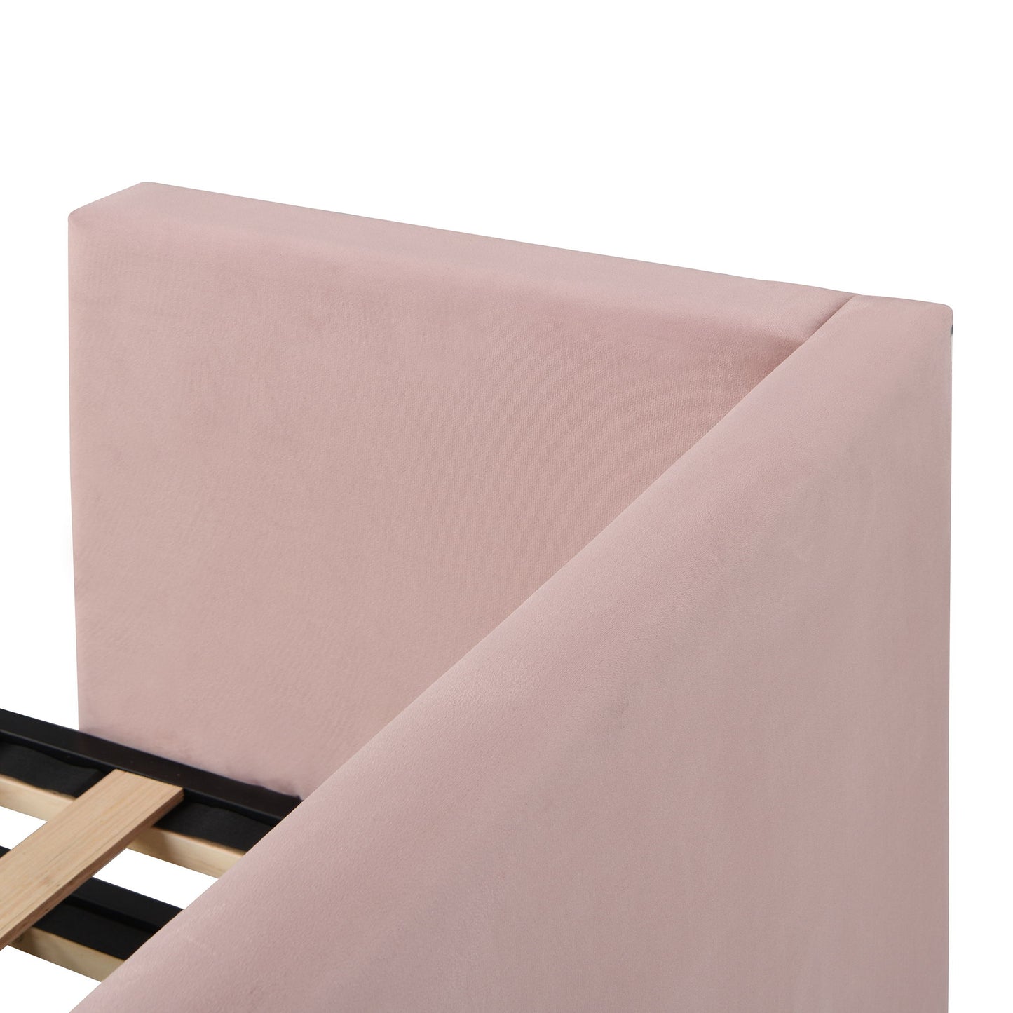 Twin Size Upholstered Daybed With Pop Up Trundle - Pink