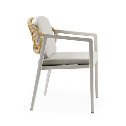 Outdoor Dining Set With Dining Chairs, Acacia Wood Expandable Table, Rattan, Iron Frame - Gray / Teak