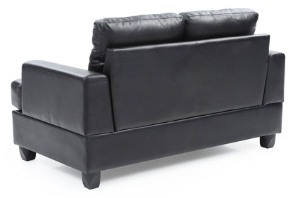 Stylish Transitional Loveseat For Two - Black