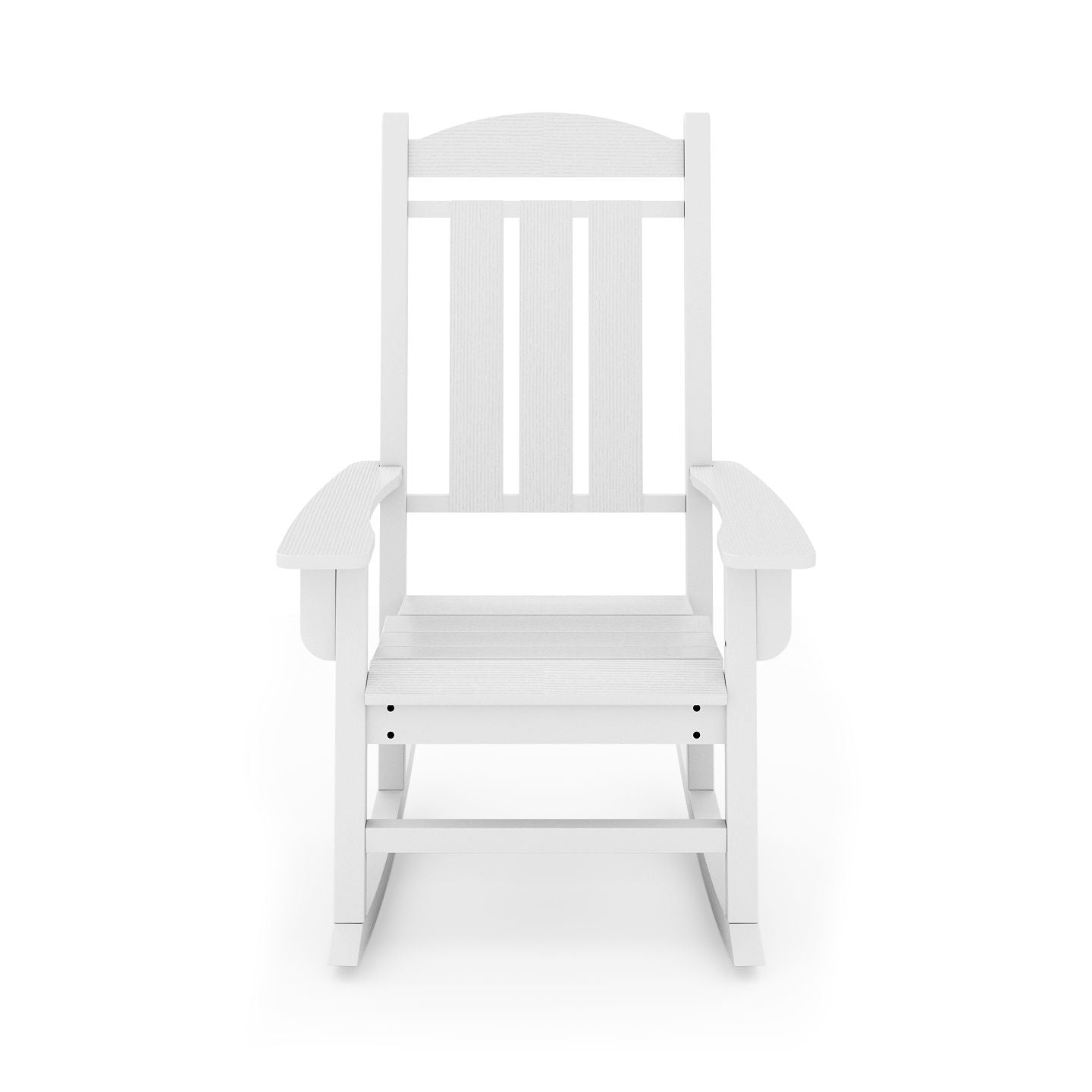 Traditional Porch Rocker Classic HDPE Poly Lumber For Porch, Patio, And Garden Comfort - White