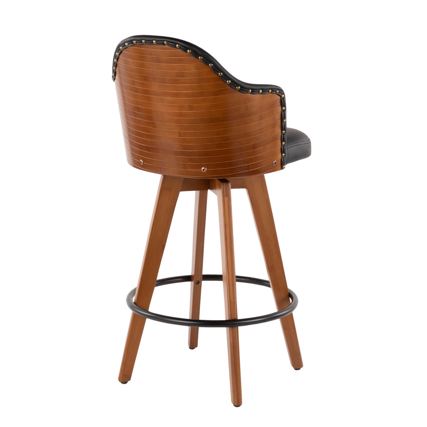 Ahoy - Mid-Century Counter Stool - Walnut / Black