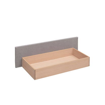 Queen Size Upholstered Platform Bed With 2 Drawers And 1 Twin Long Trundle - Light Gray