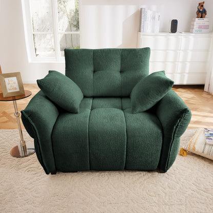 Ergonomic Single Seater Sofa With High Resilience Cushions, Modern Design - Green