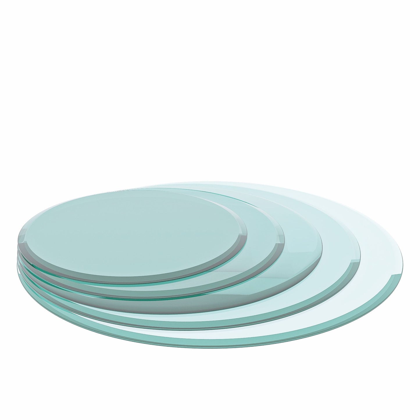 24" Round Tempered Glass Table Top Clear Glass 2 / 5" Thick Beveled Polished Edge - Transparent