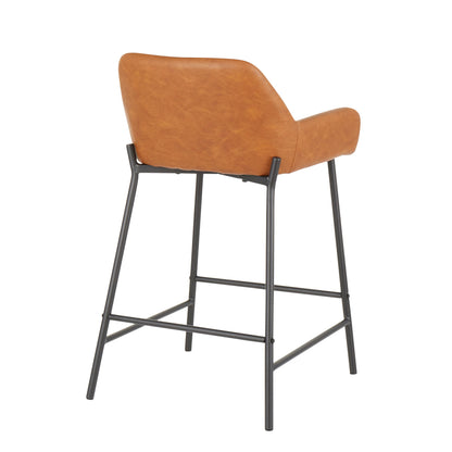 Daniella - Industrial Counter Stool (Set of 2) - Black / Camel