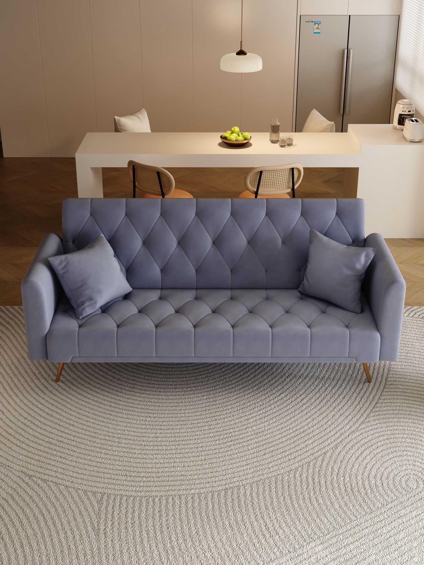Convertible Double Folding Living Room Sofa Bed - Gray
