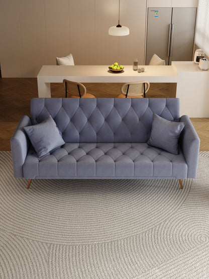 Convertible Double Folding Living Room Sofa Bed - Gray