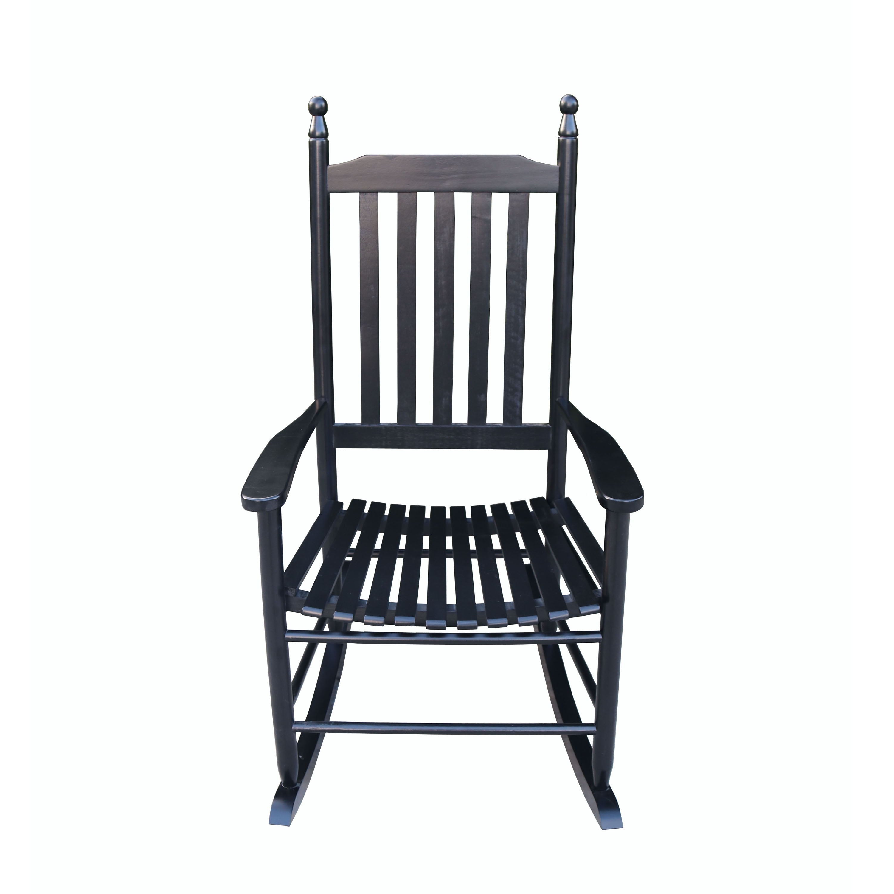 Wooden Porch Rocker Chair, Without Mat - Black