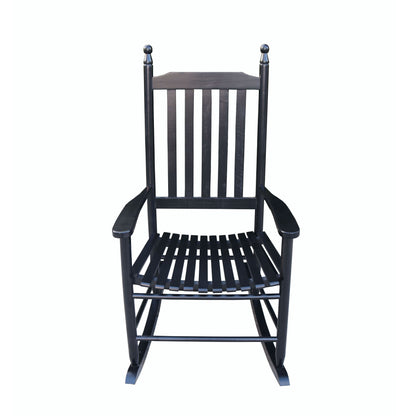 Wooden Porch Rocker Chair, Without Mat - Black