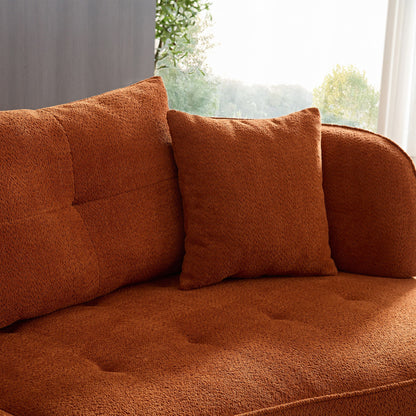 Modern Modular Sofa With Durable Fabric And Solid Wood Frame For 4 People - Orange