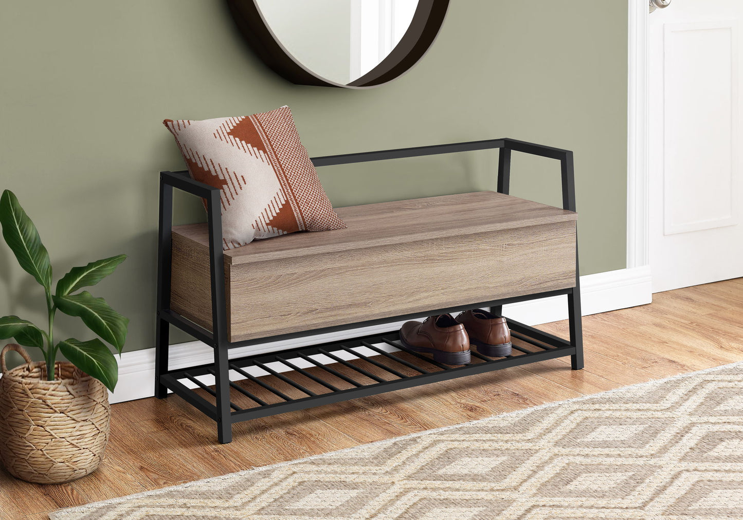 Bench, Entryway, Hallway, Storage, Rectangular, Contemporary & Modern - Taupe