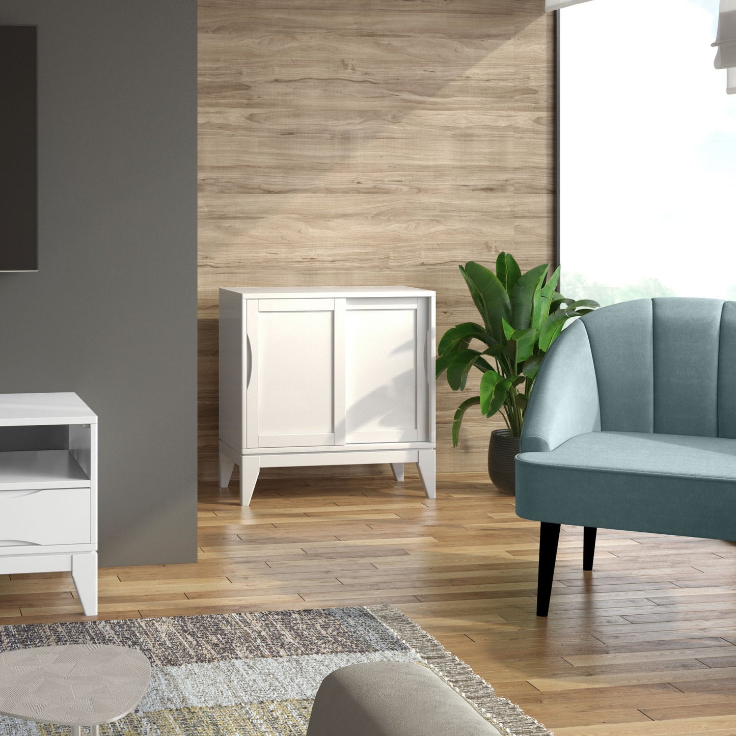 Harper - Low Storage Cabinet - White