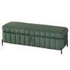 Wide Upholstered Velvet Storage Soft Bench Footstool Ottoman End Of Bed With Metal Legs, Foot Rest For Living Room, Entryway And Bedroom - Green
